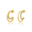 Small Double Hoops with 4-Prong Diamond Accent