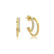 Small Double Hoops with 4-Prong Diamond Accent