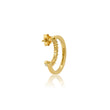 Small Double Hoops with 4-Prong Diamond Accent