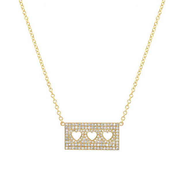 Diamond Ellen Plate with 3 Heart Cut-Out Detail