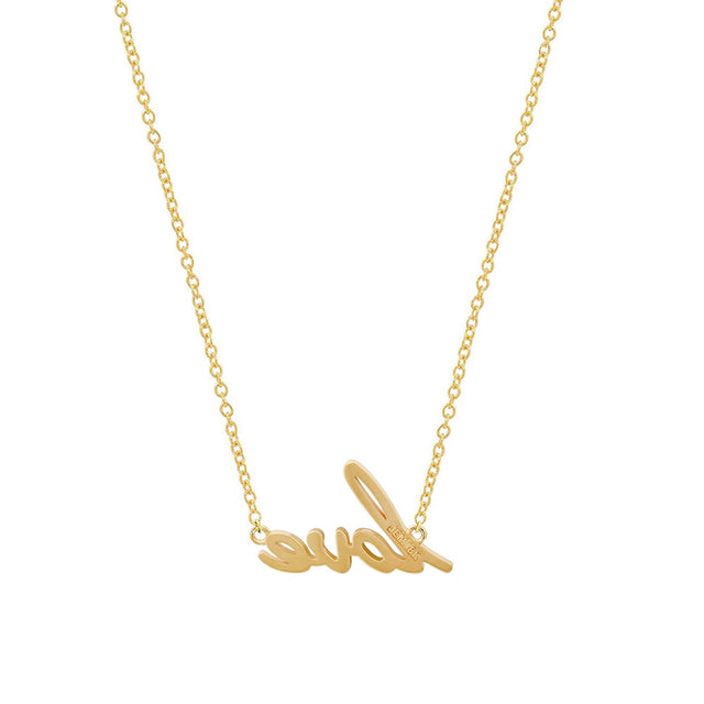 Diamond Love Script Necklace