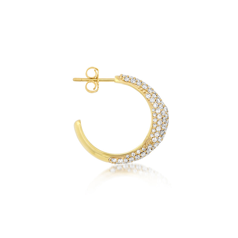 Small Diamond Double Dome Hoops