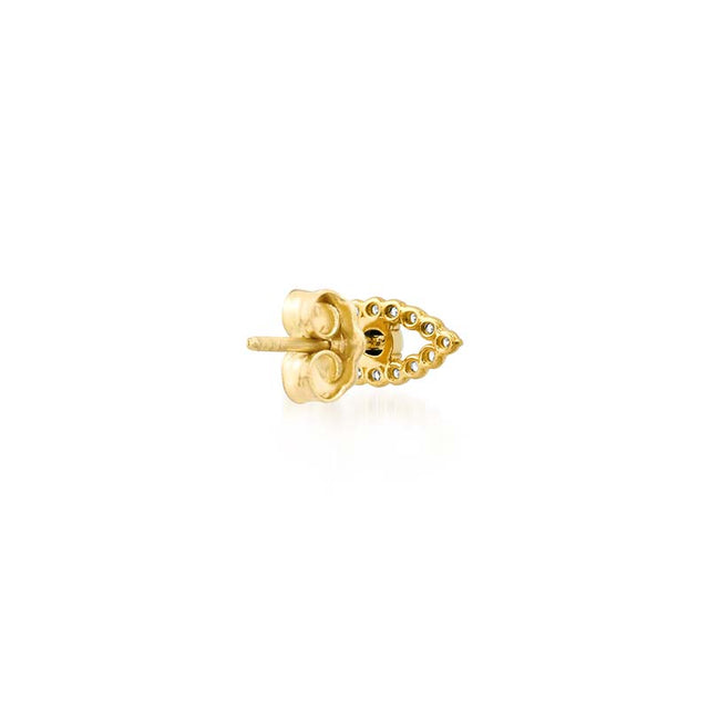 Diamond Mini Open Evil Eye Studs with Sapphire Center