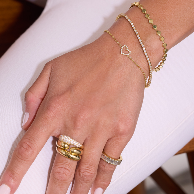 Diamond Open Heart Bracelet