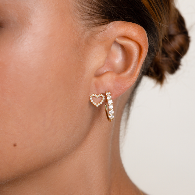 Diamond Open Heart Studs