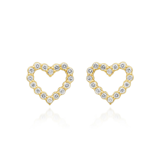 Diamond Open Heart Studs