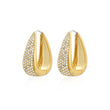 Elongated Teardrop Huggies With Diamond Pave