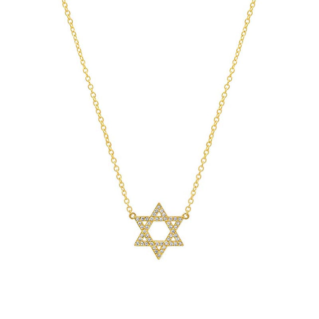 Mini Diamond Star of David Necklace