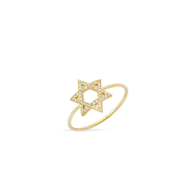 Mini Diamond Star of David Ring
