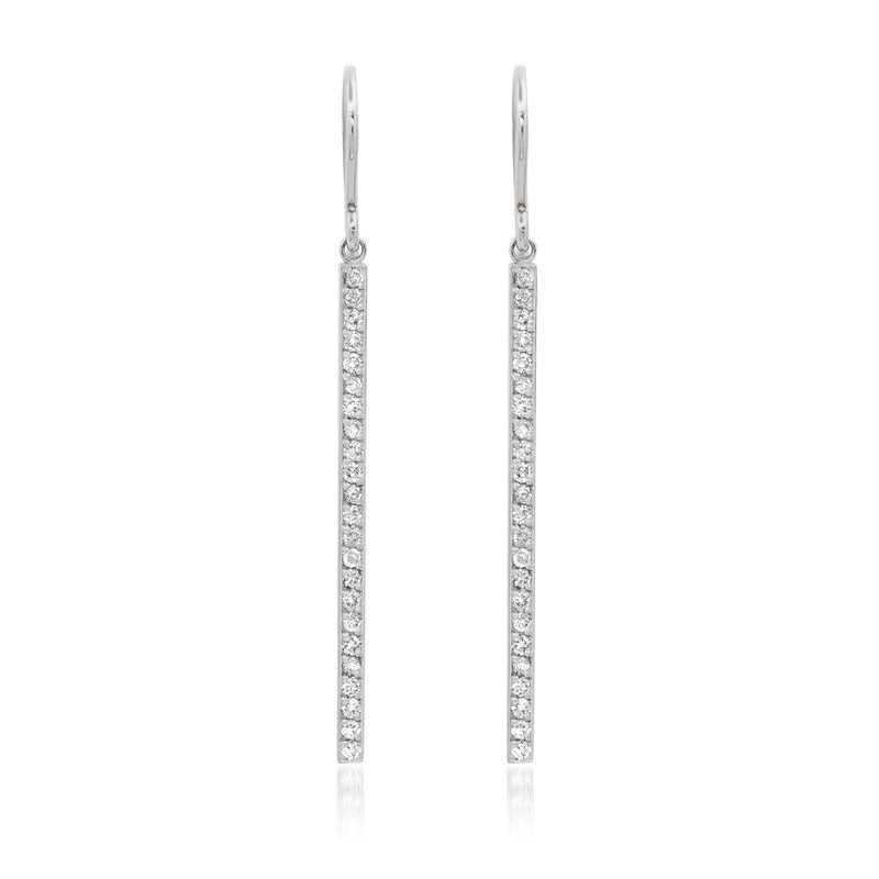 White Gold Diamond Stick Earrings