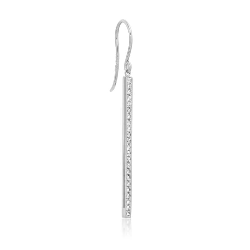 White Gold Diamond Stick Earrings