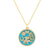 Turquoise Inlay and Diamond Pave Good Luck Necklace