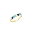 4-Prong Diamond, Turquoise, and Lapis Ring