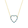 Large Diamond, Turquoise and Lapis Open Heart Necklace