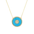 Turquoise and Diamond Inlay Evil Eye Necklace