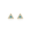 Turquoise Inlay Triangle Studs with Diamonds
