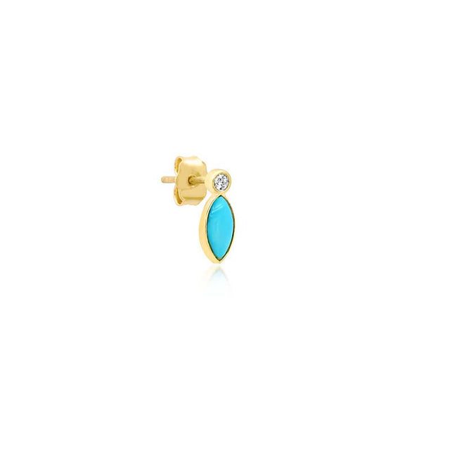 Diamond Bezel with Turquoise Marquise Studs