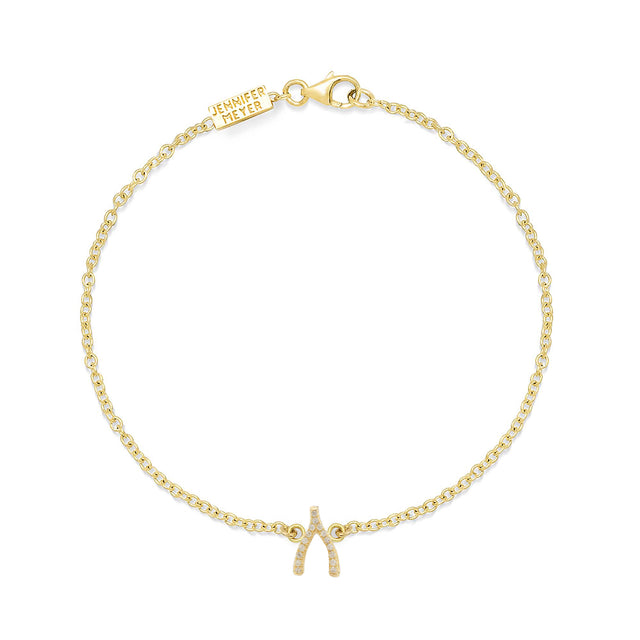 Diamond Mini Wishbone Bracelet