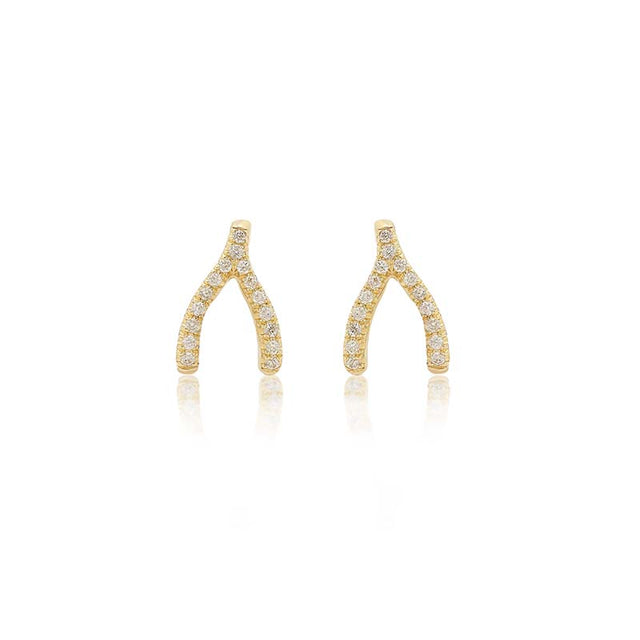 Diamond Mini Wishbone Studs