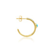 Wide Diamond Ellen Hoops with Heart-Cut Turquoise Accent