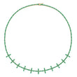4-Prong Emerald Cross Bar Tennis Necklace