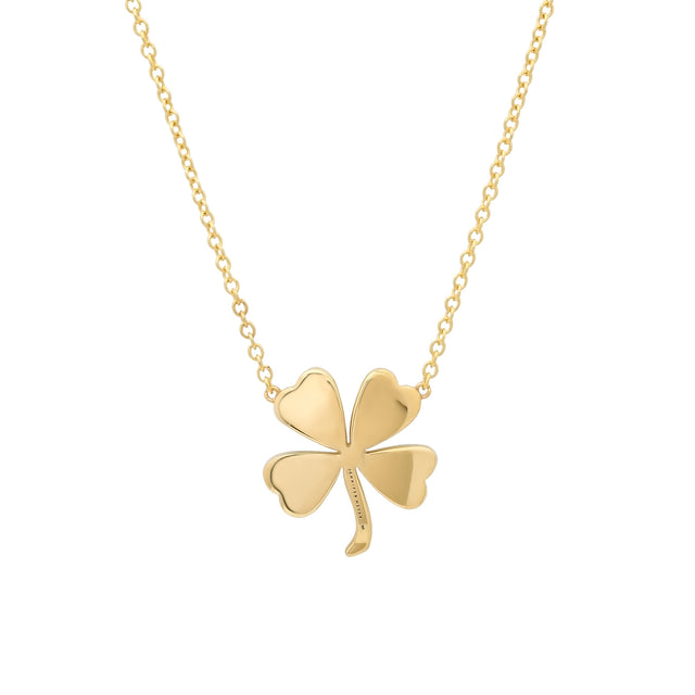 Large Diamond and Emerald Clover Necklace