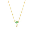 Mini Emerald and Diamond Palm Tree Necklace