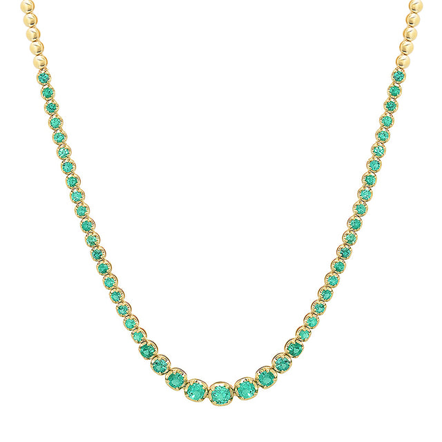Graduated Emerald Tennis Necklace