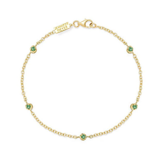 5 Illusion Set Emerald Accent Bracelet