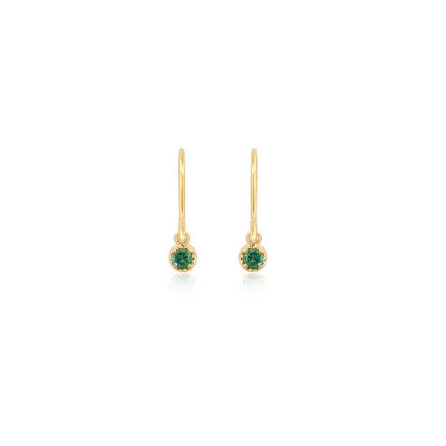 Illusion Set Emerald Drop Earrings