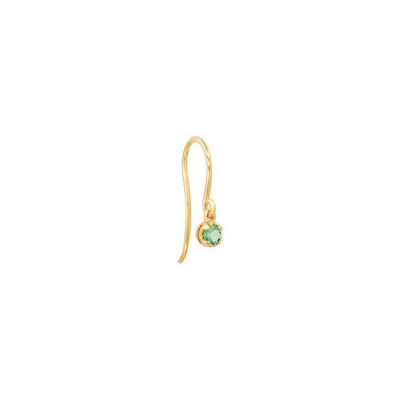 Single Illusion-Set Emerald Drop Earrings