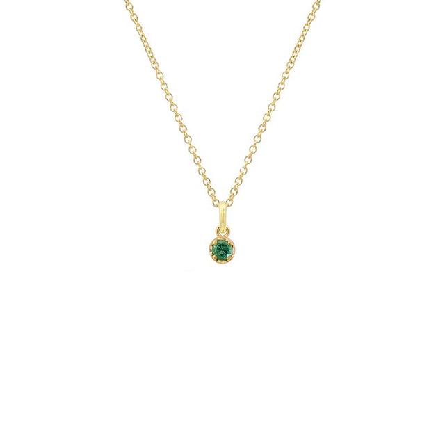 Illusion Set Emerald Pendant Necklace