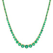 Large Graduated 3-Prong Emerald Tennis Necklace