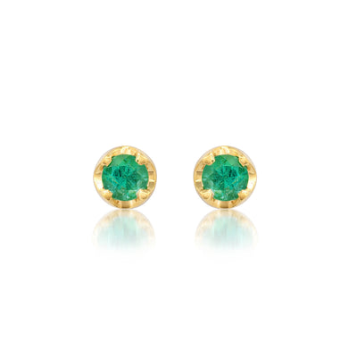 Medium Illusion Set Emerald Studs