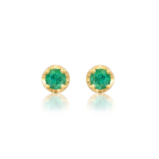 Medium Illusion Set Emerald Studs