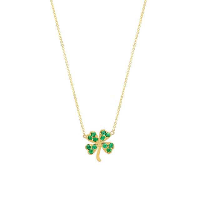 Emerald Mini Clover Necklace