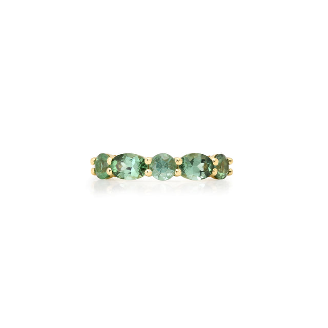 Green Tourmaline Mosaic Ring