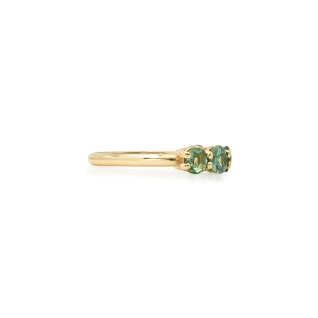 Green Tourmaline Mosaic Ring