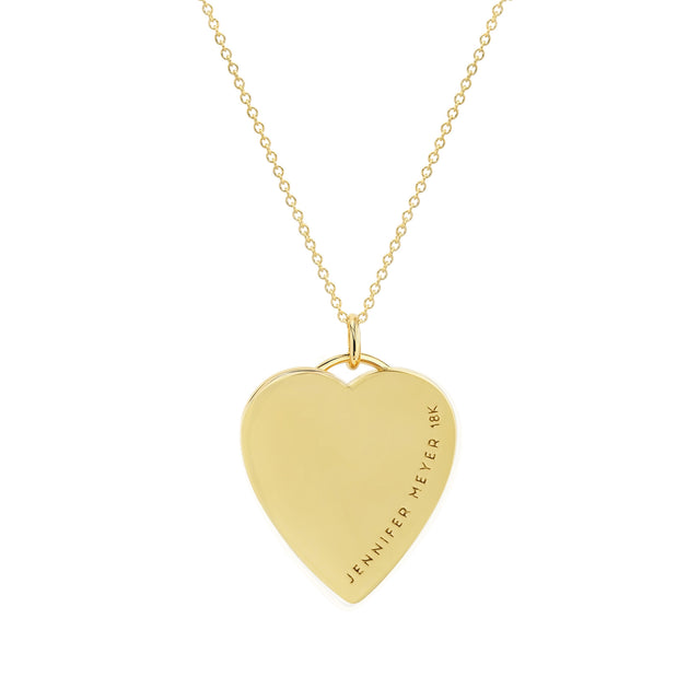 Large Heart with Diamond Initial Necklace