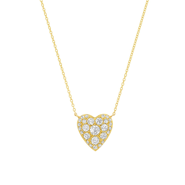 Rose-Cut Diamond Heart Necklace