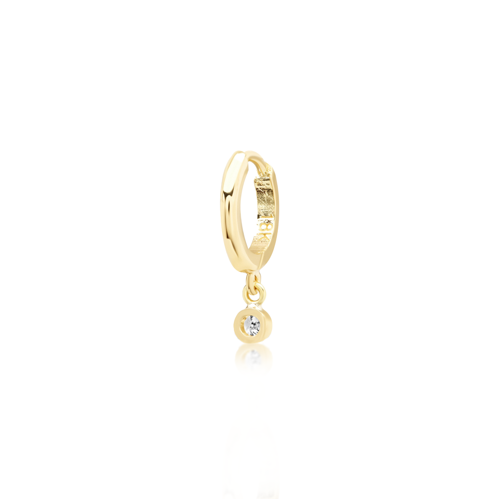 Huggies with Mini Diamond Bezel Drop