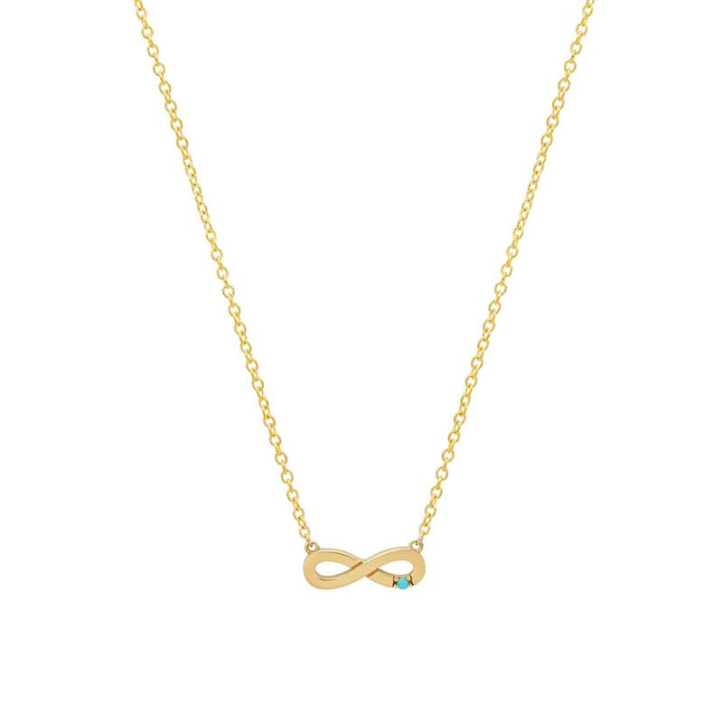 Mini Infinity Necklace with Turquoise Accent