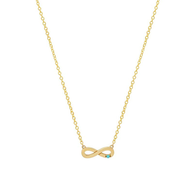 Mini Infinity Necklace with Turquoise Accent