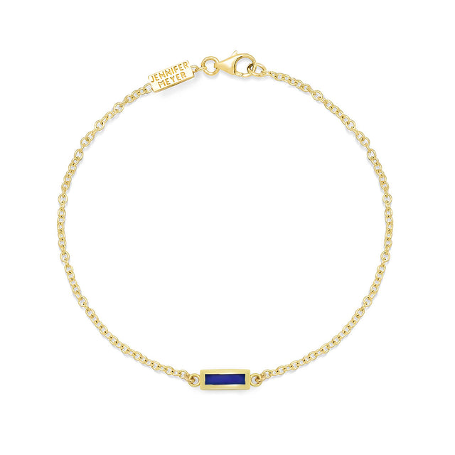 Lapis Inlay Bar Bracelet