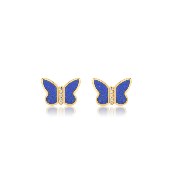 Lapis Inlay Butterfly Studs