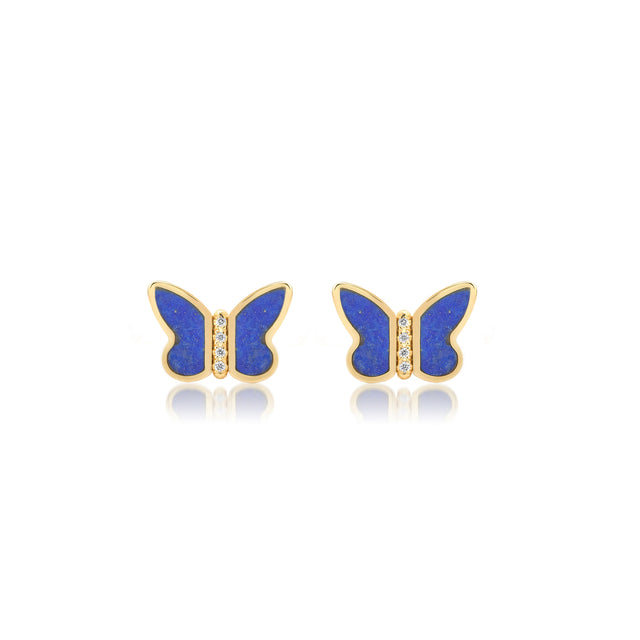 Lapis Inlay Butterfly Studs