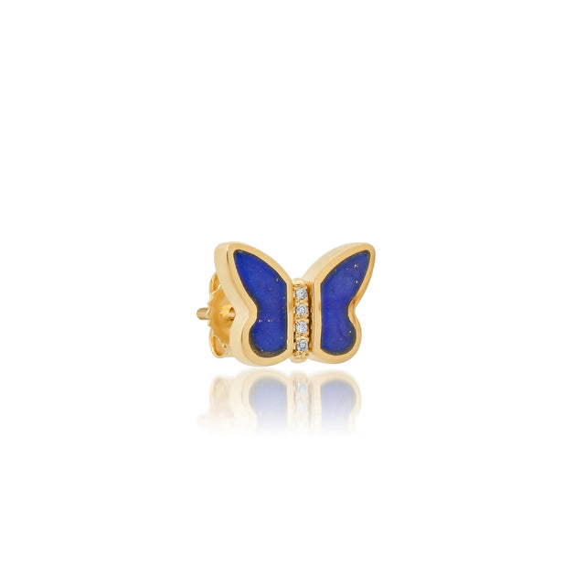 Lapis Inlay Butterfly Studs