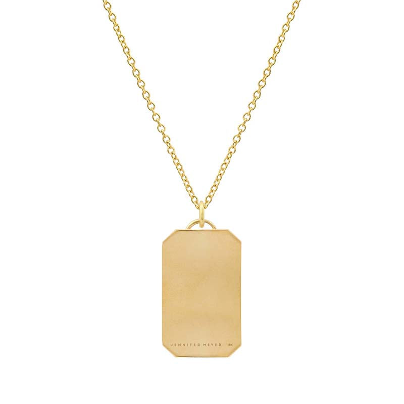 Lapis Inlay Tag Pendant Necklace
