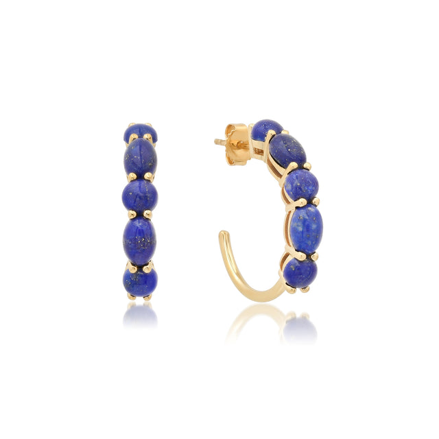 Small Lapis Mosaic Hoops