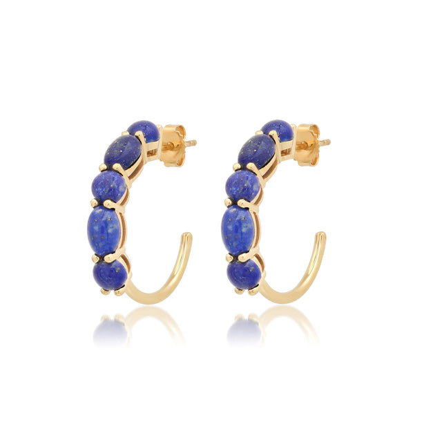 Small Lapis Mosaic Hoops